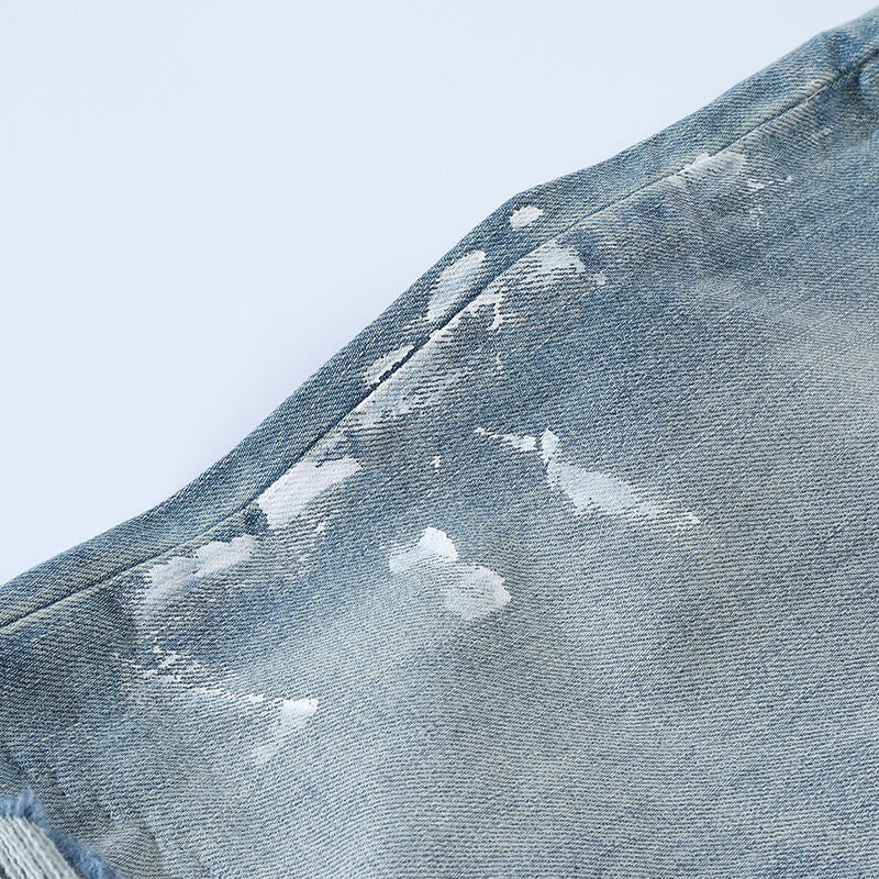 GRAY SPLATTER DENIM