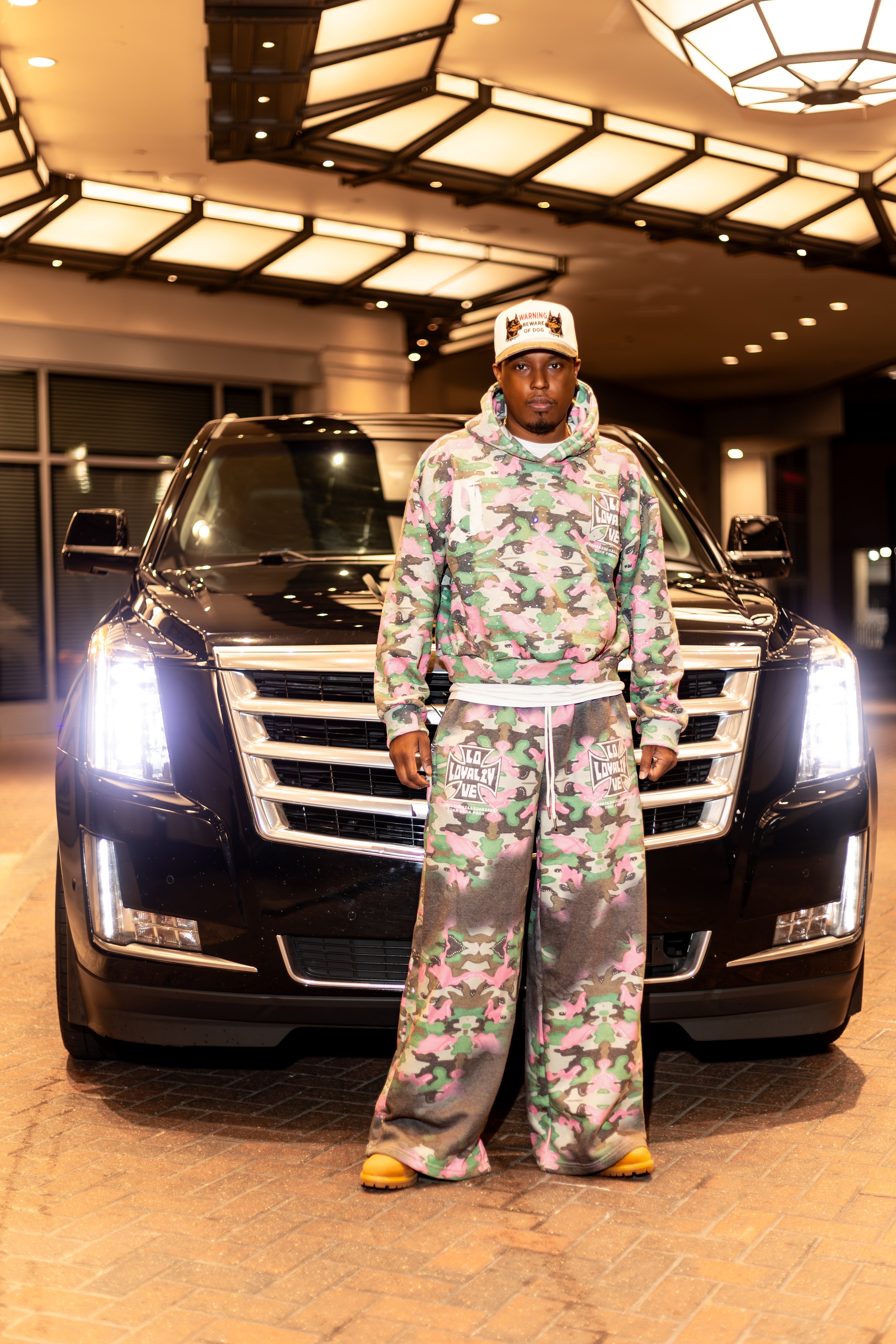 LOVE & LOYALTY CAMO RHINESTONE SWEATPANTS